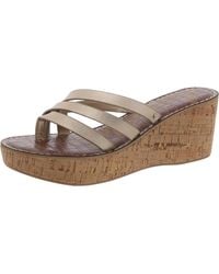 Sam Edelman - Ronda Leather Slip On Wedge Sandals - Lyst
