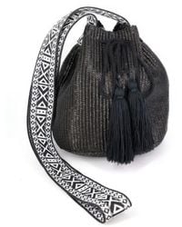 Fashnzfab - Solid Bucket Bag With Aztec Strap - Lyst
