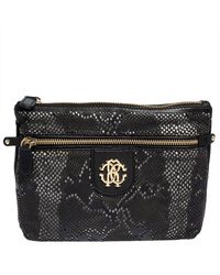 Roberto Cavalli - Perforated Leather Pouch - Lyst