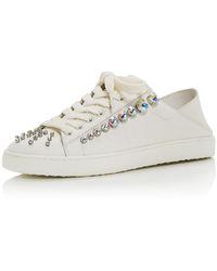 Stuart Weitzman - Goldie Shine Convertible Leather Embellished Casual And Fashion Sneakers - Lyst