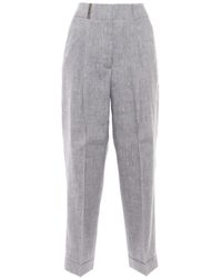 Peserico - Cropped Trousers With Tailored Silhouette - Lyst