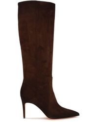 Santoni - Brown Calf Leather Bos Taurus High Heel Boots - Lyst