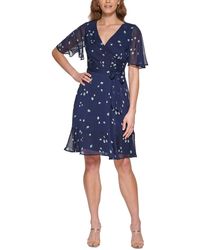 DKNY - Floral Print Knee Length Fit & Flare Dress - Lyst