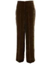 P.A.R.O.S.H. - Viscose-Silk Velvet Wide-Leg Trousers - Lyst