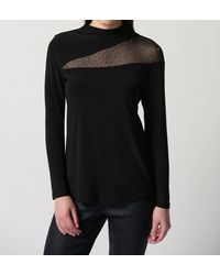 Joseph Ribkoff - Silky Knit Top With Embellished Mesh Insert - Lyst