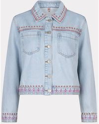 EsQualo - Jonna Jean Embroidery Jacket - Lyst