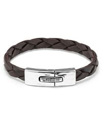 Uno De 50 - Braided Leather Spring Clasp Bracelet - Lyst