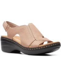 Clarks - Merliah Style Cushioned Footbed Open Toe Wedge Sandals - Lyst