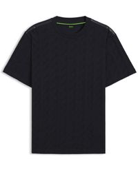 BOSS - Cotton T-Shirt With Jacquard Pattern - Lyst