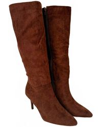Let'S See Style - Smooth Style Suedeish Heeled Boots - Lyst