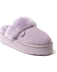 Dearfoams - Fireside By Melton Genuine Shearling Platform Scuff Slipper - Lyst
