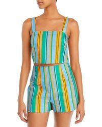 STAUD - Linen Striped Tank Top - Lyst