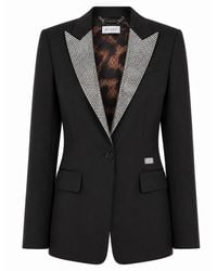 Philipp Plein - Single Breasted Fit Blazer Crystal Strass - Lyst