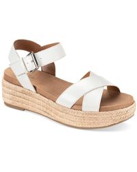 Style & Co. - Emberr Faux Leather Slingback Flatform Sandals - Lyst