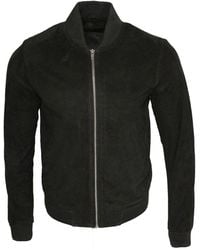 Infinity Leather - Varsity Soft Suede Bomber Jacket - Lyst