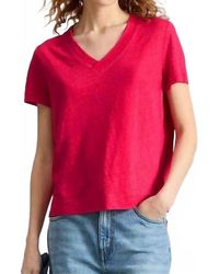 White Stuff - Susie V Neck Linen Tee - Lyst