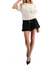 Eesome - Cable Knit Short Sleeve Sweater Top - Lyst
