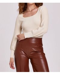 Another Love - Lincoln Peplum Sleeve Birch Ribbed Sweater - Lyst