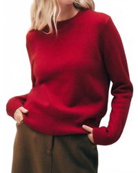 White + Warren - Rib Trim Crewneck Pullover - Lyst