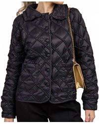Doe And Rae - Ruffle Collar Quilted Jacket - Lyst