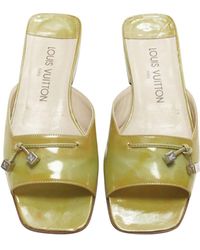 Louis Vuitton - Yellow Polished Leather Lv Dice Square Toe Slipper - Lyst