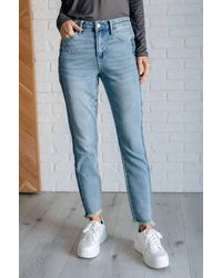 Judy Blue - High Rise Side Panel Detail Slim Jeans - Lyst