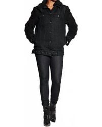 Circular Path - Teddy Denim Moto Jacket - Lyst