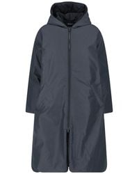 Cape Concept - Long Hooded Zip Coat - Lyst