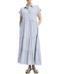 Max Studio - Button-Front Tiered Maxi Shirtdress - Lyst