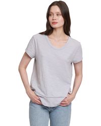 Wilt - Short Sleeve Mock Layer Raw Hem Tee - Lyst