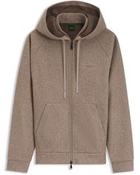 BOSS - Relaxed-Fit Zip-Up Hoodie With Double-Layered Neckline - Lyst