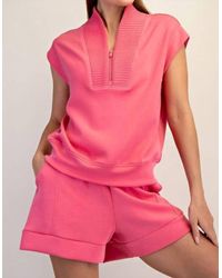 Rae Mode - Sleeveless Modal Scuba Luxe Quarter Zip Top - Lyst