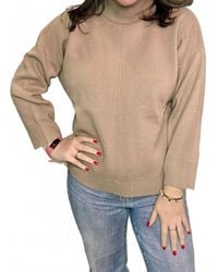 Blu Pepper - Solid Mock Neck Seam Front Knit Sweater - Lyst