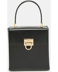 Ferragamo - Leather Gancini Top Handle Bag - Lyst