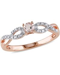Mimi & Max - 1/10Ct Tdw Diamond And Morganite Infinity Ring - Lyst