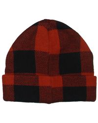 Steve Madden - Check Print Fitted Beanie Hat - Lyst