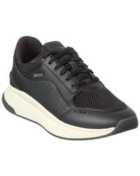 BOSS - Boss Ttnm Evo Leather Running Sneaker - Lyst