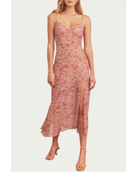 Dress Forum - Floral-print Tie-detailed Midi Slip Dress - Lyst