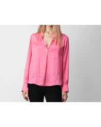 Zadig & Voltaire - Tink Satin Long Sleeve Shirt - Lyst