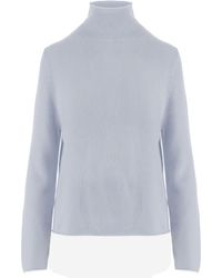 Allude - Light Patterned Knit Turtleneck Cashmere Sweater - Lyst