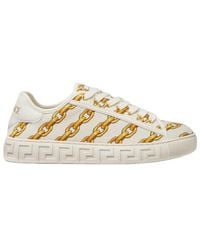 Versace - Chain Stripes Greca Sneakers - Lyst