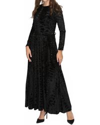 KMW - Velvet Swirl Flowy Maxi Dress - Lyst