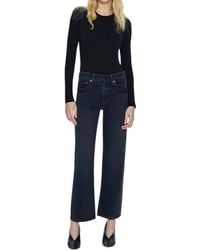 Pistola - Lexi Mid Rise Bowed Straight Jeans - Lyst