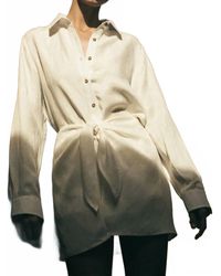 Anemos - L. A. Button Down Mini Wrap Dress - Lyst