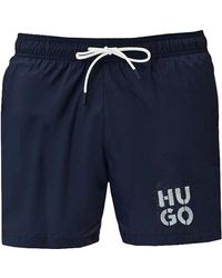 BOSS - Hugo Paol Swim Trunks, Blueberry - Lyst