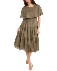 Maison Tara - Tiered Linen-blend Midi Dress - Lyst