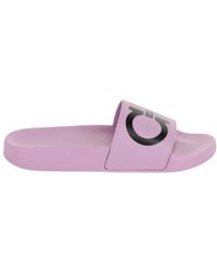 Ferragamo - Groovy Dual Gancini Slides - Lyst