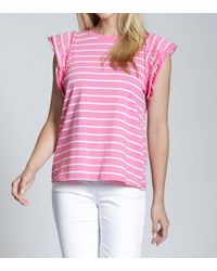 Apny - Ruffle Cap Sleeve Tee - Lyst