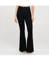 Sneak Peek - High Waist Two Buttons Flare Jeans - Lyst