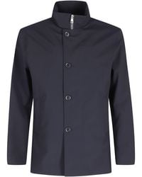 DUNO - Solus Zevio High Collar Side Slit Wool-Blend Coat - Lyst